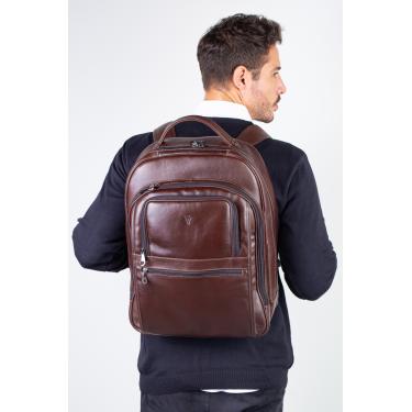 Imagem de Mochila masculina de couro italiano para notebook 17" Arthur