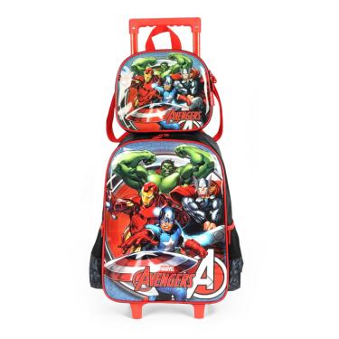 Imagem de Kit Mochila Rodas Infantil Luxcel Marvel Avengers IC41592AG