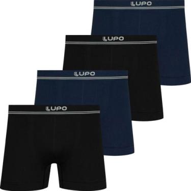 Imagem de Kit 4 Cuecas Boxer Lupo Poliamida Masculina Cueca Box Adulto Sem Costu