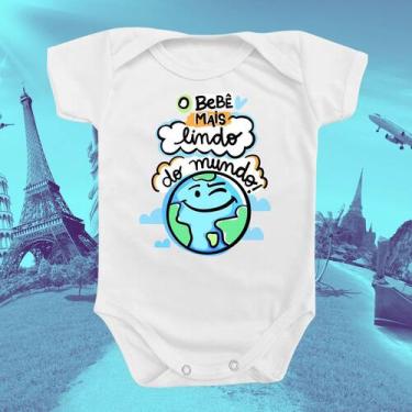 Imagem de Body Bebê Mais Lindo Do Mundo Presente Menino Azul Roupinha - Borizinh