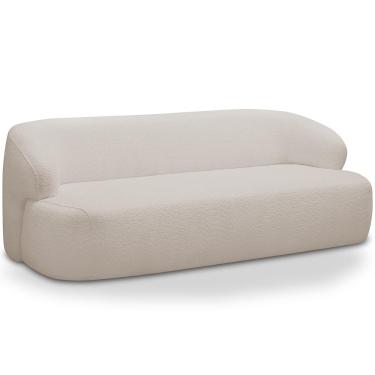 Imagem de Sofá 2 Lugares Curvo Orgânico Para Sala Living 150cm Barolo L06 Bouclê Bege - Lyam Decor