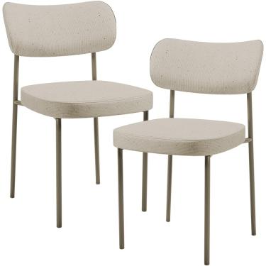 Imagem de Kit 02 Cadeiras Para Sala De Jantar Melina Base Arena L02 Linho Bege - Lyam Decor