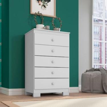 Imagem de Cômoda Infantil Com 5 Gavetas Baby Kid's I01 Branco Incorplac