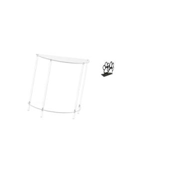 Imagem de Fenteer Mesa Lateral de Ferro Acrílico com Porta-guardanapos Multiuso, Mesa Lateral de Dois Níveis, Mesa de Cabeceira Fina, Organizador de Patas de Cachorro F