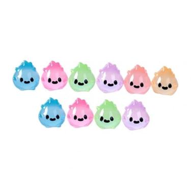 Imagem de KiBcsLic 10 peças de mini figuras luminosas de Halloween, estátuas em miniatura, decoração versátil para casa, ornamentos de paisagem para quarto, presente, Chama 2.4cmx2.5cm