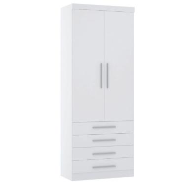 Imagem de Guarda Roupa Modulado 101,50cm 3 Portas Alpes Luciane Móveis Branco Pf Com Verde Pf