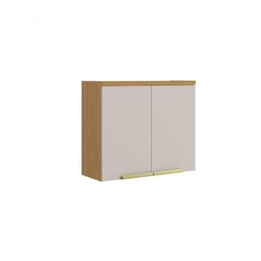 Imagem de Armário Aéreo De Cozinha 80cm 2 Portas New Porto - Itatiaia Freijó-off White