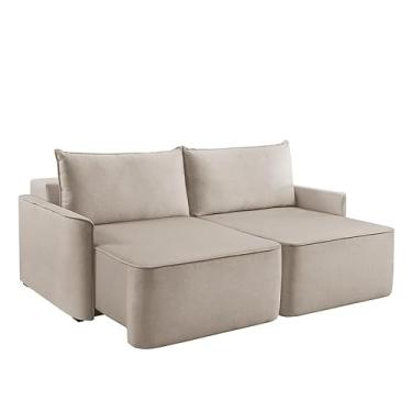 Imagem de Sofá 2 Lugares Retrátil Moon Linho Cru