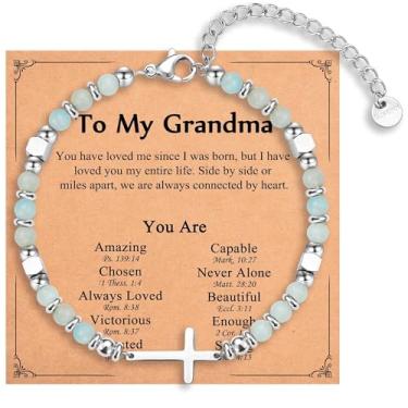 Imagem de IKIATY Pulseira de cruz religiosa para mulheres, meninas, presentes cristãos para filha, neta, irmã em Cristo, amiga, sobrinha, aniversário, Natal, Páscoa, Dia dos Namorados, Formatura, adjustable