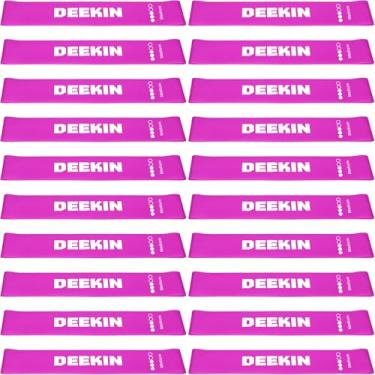 Imagem de DEEKIN 20 faixas de resistência, alças de resistência, faixas de exercício, equipamento de exercício, anel elástico para mulheres e homens, fitness, academia, ioga (rosa rosa)