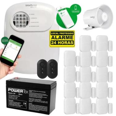 Imagem de Kit Alarme Intelbras Monitorado App Celular 14 Senso Semfio