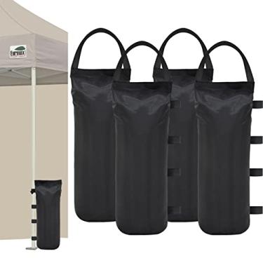 Imagem de Eurmax Capacidade de peso dos EUA 50,8 kg gazebos pop-up extra grandes pesos sacos de areia para tenda pop-up dossel pérgula toldos instantâneos ao ar livre, pacote com 4, preto (sem areia) preto