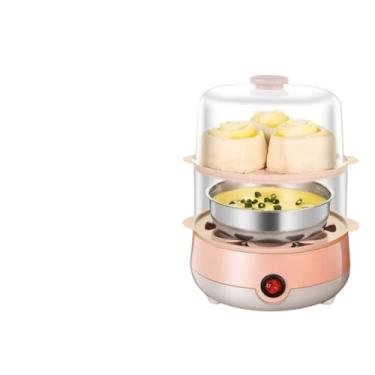 Imagem de Cozedor Elétrico de Ovos Multifuncional a Vapor 110V/220V – Cozinha até 7, 14 ou 21 Ovos – Rápido, Automático e Portátil para Omeletes e Legumes(Rosa2,110v)