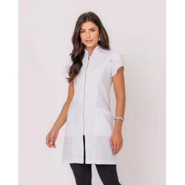 Imagem de Jaleco Feminino Acinturado com Zíper Médico Esteticista Tulipa - Rosew