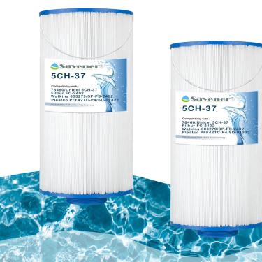 Imagem de Savener cartuchos de filtro de banheira de hidromassagem, filtro de spa fc-2402 compatível com watkins 303279, 78460, pletco pff42tc-p4, unicel 5ch-37, sd-01322, filtros de banheira de hidro