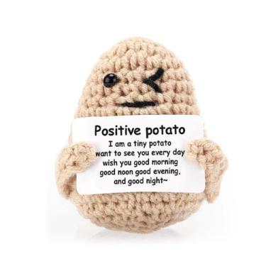 Imagem de Boneca de batata de lã tricotada PEUTIER Mini Funny Positive 10cm