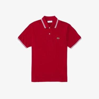 Imagem de Camisa Polo Lacoste Classic Fit em Piqué de Algodão com Detalhes Listrados Masculina-Masculino