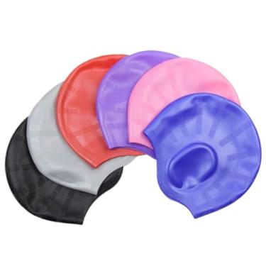 Imagem de Touca Natação Silicone Profissional Unissex Protetor Ouvido Orelha Cabelo(cor para homen A)