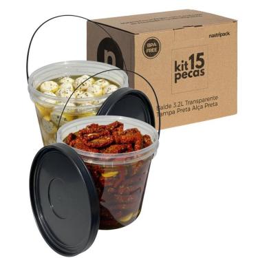 Imagem de Balde Para Açai Transparente 3.2L - 15 Pçs