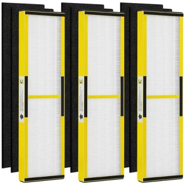 Imagem de Pacote com 3 filtros FLT5000 HEPA de substituição com 6 pré-filtros de carvão ativado compatíveis com purificador de ar G-guardian AC5000 AC5000E AC5250PT AC5350B AC5350BCA AC5350W AC5300B CDAP5500 (3