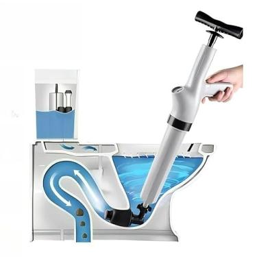 Imagem de Desentupidor Bomba de Pressão com Manômetro 6BAR – Reutilizável – Para Vaso, Pia, Ralo, Banheira