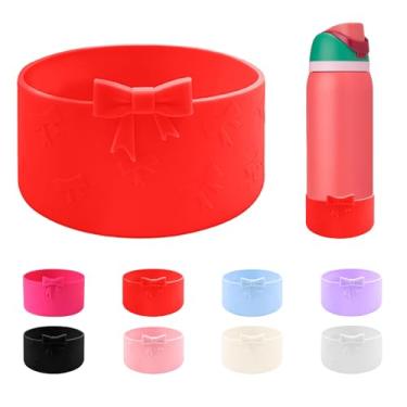 Imagem de CDYLDXG Bota antiderrapante de silicone com laço de 8,5 cm para garrafa de água Owala 947 g, garrafa de água de aço inoxidável FreeSip/Twist/flip, acessório de capa inferior de manga protetora