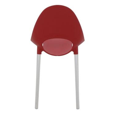 Imagem de Cadeira Tramontina Elisa Summa Em Polipropileno Vermelho Com Pernas De Alumínio Anodizado