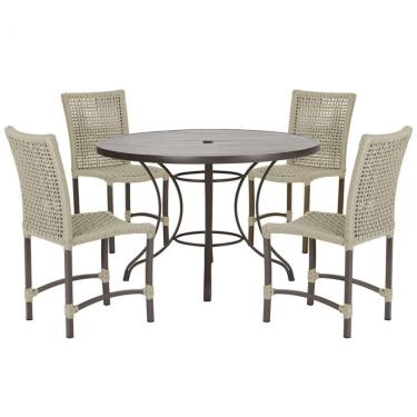 Imagem de Mesa Ascoli 4 Cadeiras Cannes De Alumínio Trama Rami