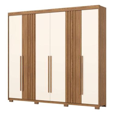 Imagem de Guarda Roupa Casal Norton 6 Portas Nature Off White - Henn