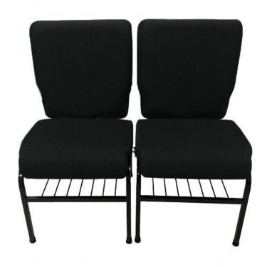 Imagem de 02 Cadeiras Para Igrejas C/ Porta Biblía E Porta Cálice Preto