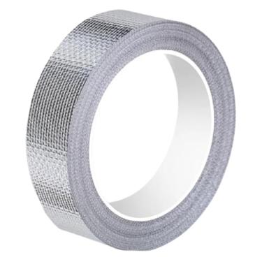 Imagem de MERIGLARE Fita adesiva de alumínio de fibra de vidro, à prova d'água, autoadesiva e resistente a rasgos, 5M, para isolamento de tubos automotivos, dutos de, 3 Cm de Largura