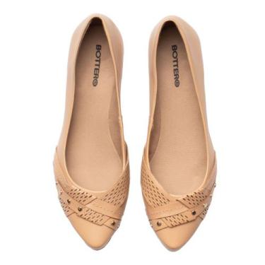 Imagem de Sapatilha Feminina Bottero Couro Detalhe Frontal Nude, Nude, 38