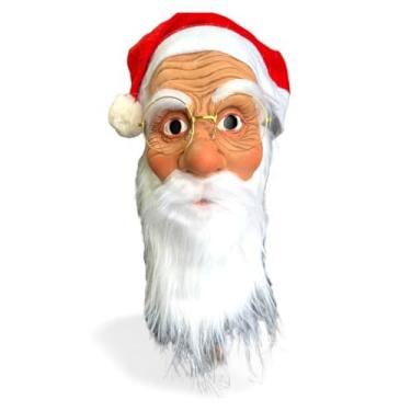 Imagem de Fantasia Máscara de Látex Papai Noel com barba e óculos
