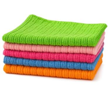 Imagem de Kit 5 Panos de Microfibra 30x30cm – Alta Absorção, Anti-Risco, Ideal para Limpeza Doméstica e Automotiva