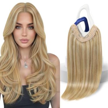 Imagem de Extensões de cabelo Sunny Fish Line Loiro Caramelo Destaques Extensões de fio invisíveis Loiro #27/60 Destaques Loiro Platina Extensões de Cabelo Loiro Remy Liso 40,64 cm 80 g