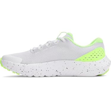 Imagem de Under Armour Tênis masculino Grade School Surge 4, (104) Branco/hiperverde/preto, 18