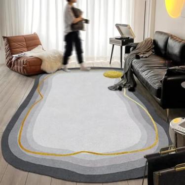 Imagem de Tapete estilo creme para decoração de sala de estar, tapete oval para sofá, cabeceira, chão, resistente ao desgaste (200 x 300 cm)/8 pés