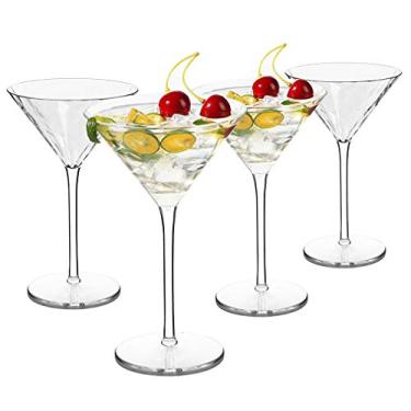 Imagem de MICHLEY Copos de coquetel elegantes 100% plástico Tritan para Martini, 250 ml, podem ser lavados na lava-louças, adequados para festas, piqueniques, conjunto de 4