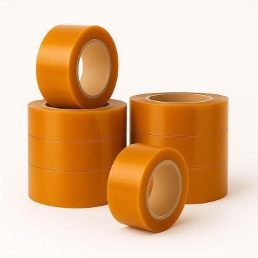 Imagem de Kit 8 Fitas Adesiva Larga Durex Laranja 250m Embalagem Fechamento Caixa Uso Geral Resistente