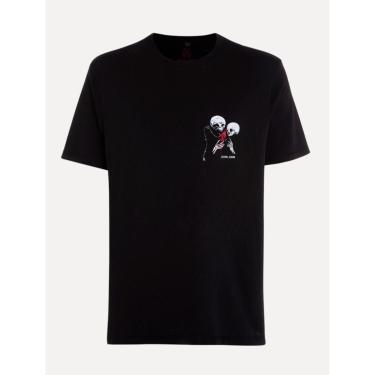 Imagem de Camiseta John John Masculina Relaxed Fit Burning Flower Preta-Masculino