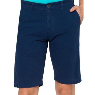 Imagem de Bermuda Calvin Klein Jeans Masculina Sarja Chino Pockets Label Azul Escuro-Masculino