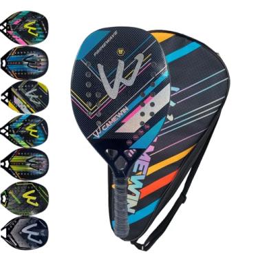 Imagem de Raquete Beach Tennis Carbono 3K Profissional Com Capa Protetora Leve e Equilibrada (Prime Azul)