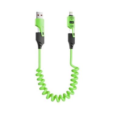 Imagem de Cabo Telescópico USB C Para Tipo C 65W 6A 4-em-1 Carregador Rápido Cab