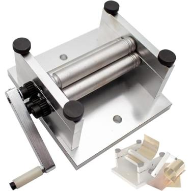 Imagem de Máquina de enrolar placa manual DIY, máquina redonda para dobrar placas de metal com rolos ajustáveis, largura rolável 60 mm e diâmetro do rolo 12,5 mm, para folhas de latão, folhas de cobre