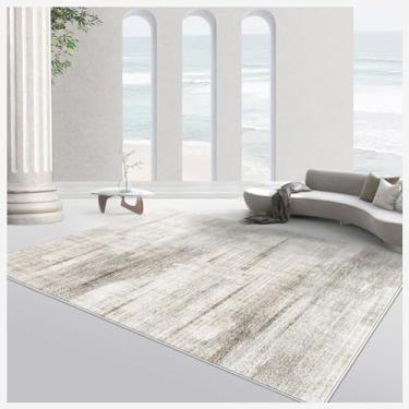 Imagem de Tapetes laváveis à máquina, resistentes à sujeira e fáceis de cuidar para tapetes grandes para sala de estar, tapete espesso antiderrapante para sofá, para quarto, sala de jantar, escritório, cinza