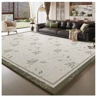 Imagem de SPXMQSS Tapetes de sala de estar laváveis, tapetes para sala de estar, macios, antiderrapantes, resistentes ao desgaste, grandes para quarto, sala de jantar, escritório, verde, D 200 x 300 cm