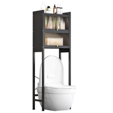 Imagem de SPXMQSS Armazenamento sobre vaso sanitário, armazenamento de máquina de lavar, rack de armazenamento de máquina de lavar 2/3 camadas, armário de vaso sanitário com portas, economia de espaço de