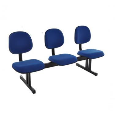 Imagem de Cadeira Executiva Em Longarina 3 Lugares Linha Robust Azul