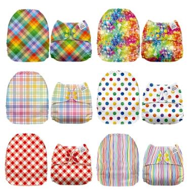 Imagem de Mama Koala 1.0 Fraldas de pano para bebês, pacote com 6 apenas capas de bolso (sem inserções) - Fraldas de bolso laváveis e reutilizáveis de tamanho único para recém-nascidos e crianças pequenas