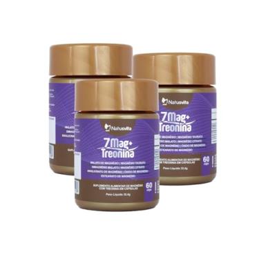 Imagem de 7 Magnésios + Treonina. Dimalato Taurato Citrato Bisglicinato Cápsulas (3 und. 180 cápsulas)